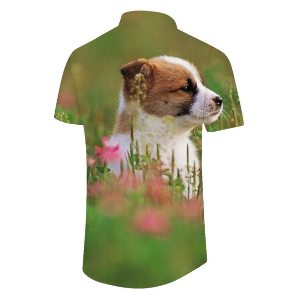 
Hot Summer Dog Pattern Hawaiian Shirt Men's Casual Cool Floral Shirt Short Sleeve Summer Shirt Tops
                