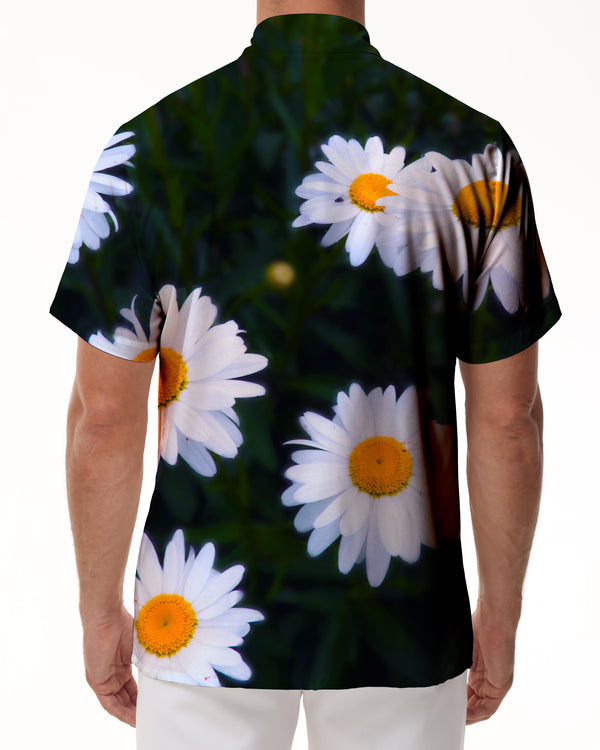 
White Daisy Short Sleeve Button Shirt Men's Loose Casual Short Sleeve Shirt Hawaiian Short Sleeve Shirt Button Lapel Tropical Four Seasons Shirt Short Sleeve
                