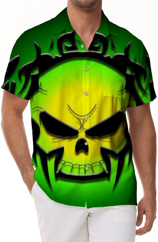 Skull Spider Print Short Sleeve Shirt Street Fashion 3D Printing Casual Daily Short Sleeve Top Loose