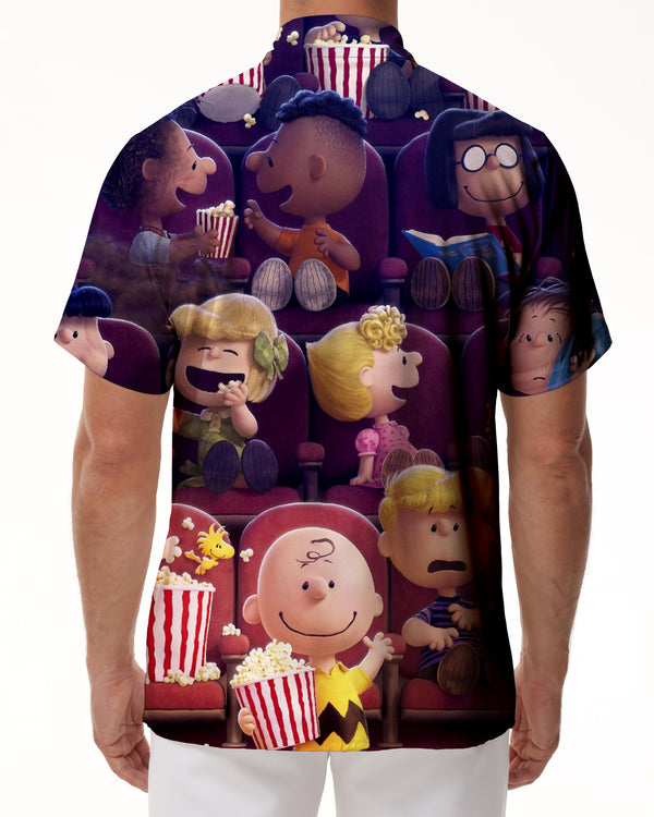 
Children's cartoon animation theater printing design comfortable and fashionable men's shirt Hawaiian four seasons button ocean seaside beach wear
                
