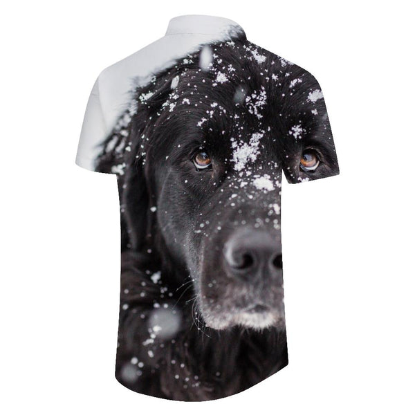 
Black Labrador Retriever American Flag Men's Shirt Short Sleeve Sports Casual Hawaiian Short Sleeve Shirt Tops
                