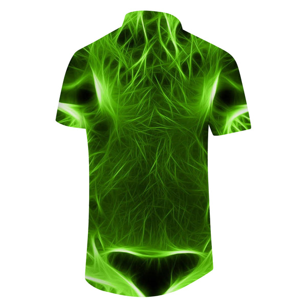 
Green Abstract Lightning Animal Print Hawaiian Shirt Casual Button Shirt Beach Lapel
                