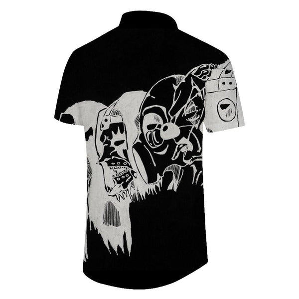 
Skeleton Rocking Fashion Cartoon Cool Men's Long Sleeve Shirt Casual Button Lapel Summer Beach Top
                