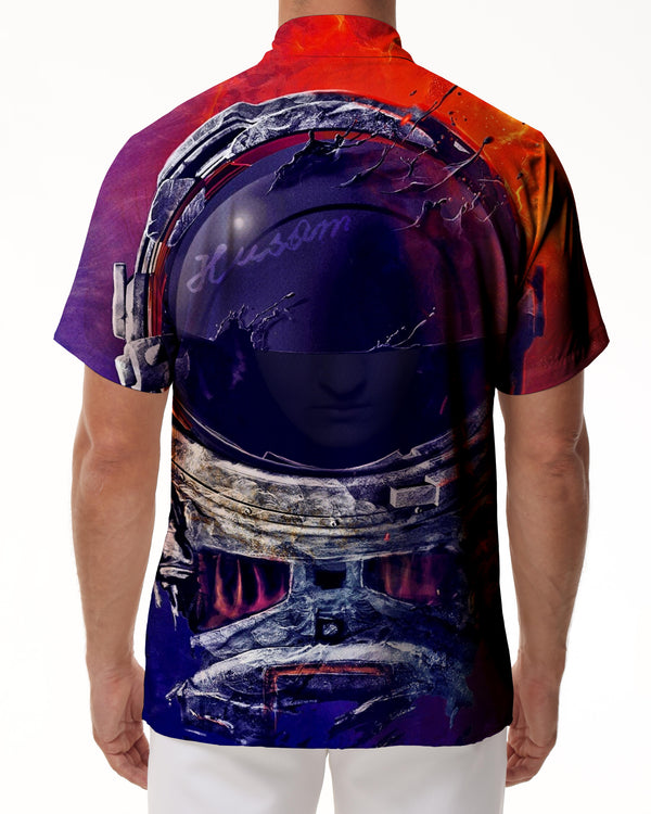 
Space Astronaut and Planet Casual Loose Fashion Style Men's Button Collar Short Sleeve Hawaiian Button Pocket Lapel Tropical Four Seasons Short Sleeve Shirt Beach Seaside Ocean
                