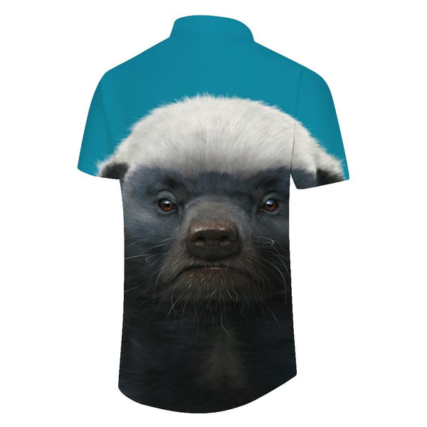 
Mutant Animal Retro Short Sleeve Shirt Tops Casual Hawaiian Clothing Men's Loose Breathable
                