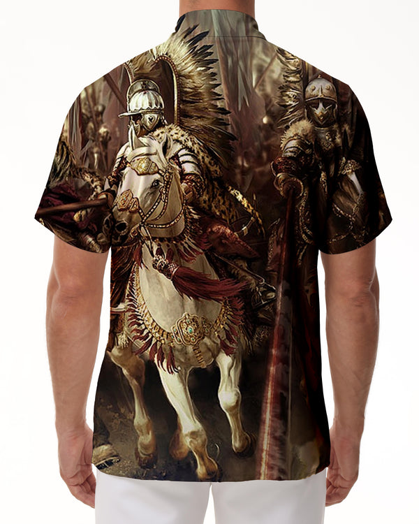 
Historical Figures 3D Printed Shirt Men's Casual Summer Loose Short Sleeve Top Trendy Lapel Button Beach Shirt Fashion
                