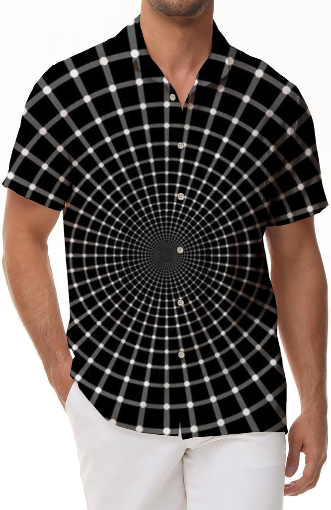 Shooting Roulette Mens Fun Hawaiian 3D Button Short Sleeve Tropical Holiday Beach Shirt Everyday