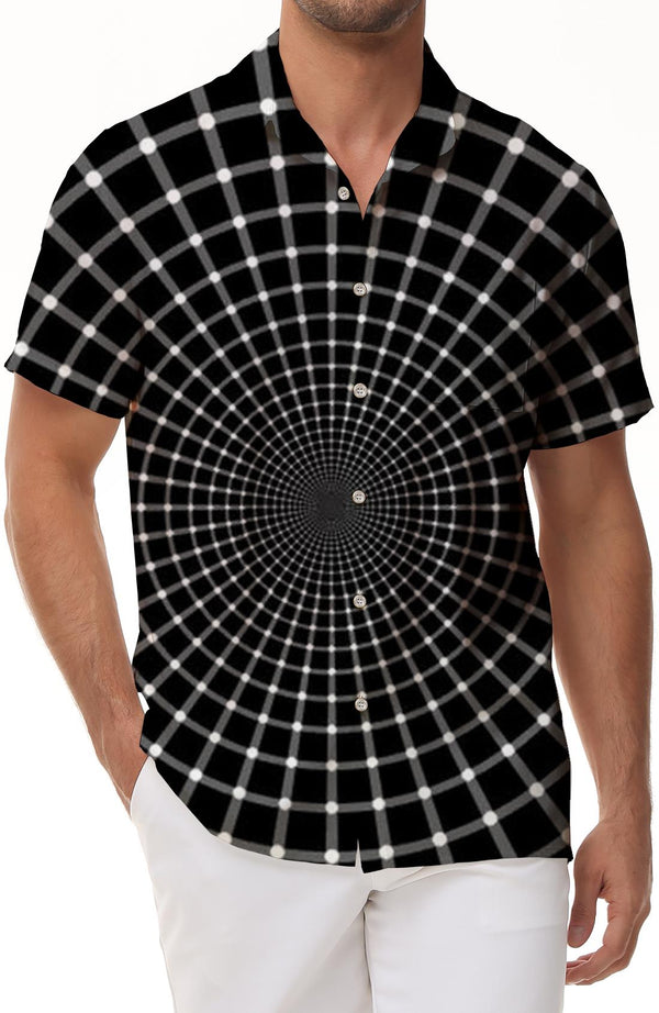 Shooting Roulette Mens Fun Hawaiian 3D Button Short Sleeve Tropical Holiday Beach Shirt Everyday