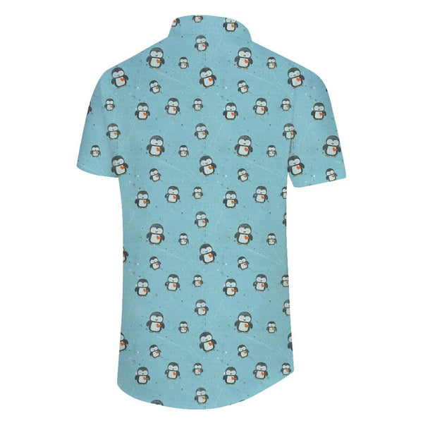 
Cartoon Funny Penguin Hawaiian Shirt Men's Casual Short Sleeve Button Summer Tops
                