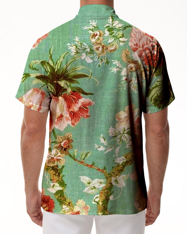 
Men's Hawaiian flower pattern shirt summer beach shirt men's casual short-sleeved shirt exquisite 3D printed shirt
                
