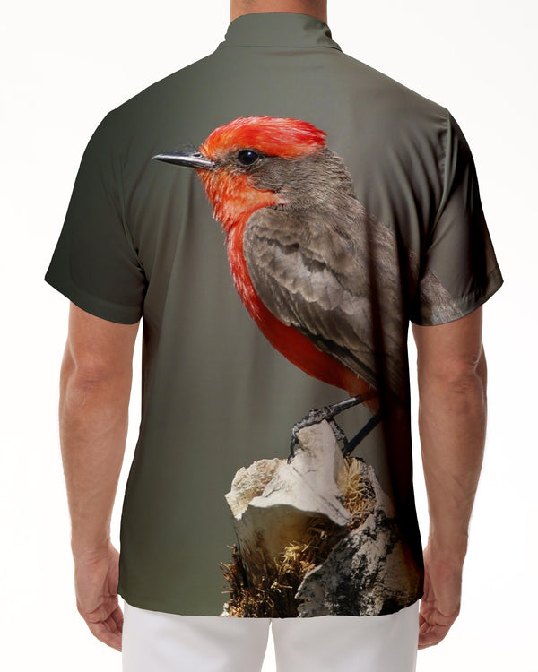 
Brown and Black Fun Cute Bird Fashion Tropical Casual Short Sleeve Summer Beach Shirt Tops Mens Hawaiian Shirt Button Print
                