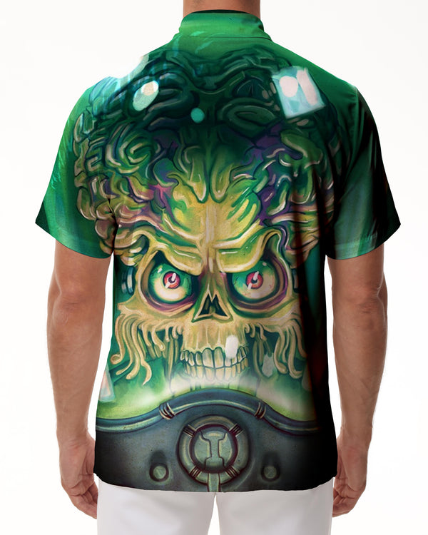 
Flower Skull Mens Cuban Shirt Short Sleeve Button Down Hawaiian Shirts Summer Casual Beach Shirts Dress Shirts
                