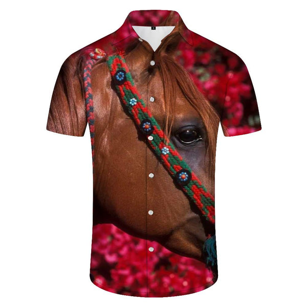 
Floral Brown Horse Men's Everyday Shirt Short Sleeve Shirt Casual Digital Printing Hawaiian Tropical Beach Wear
                