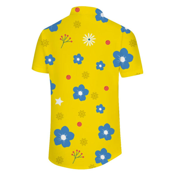 
Simple casual loose tropical Hawaiian beach style men's fashion button lapel short sleeve shirt regular style
                