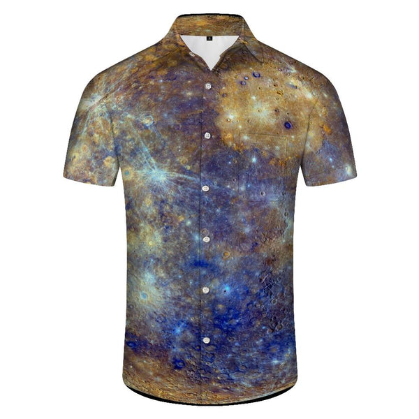 
Shining Planet Digital Print Men's Casual Shirt Tops Print Beach Fashion Summer Style Trendy Style Hawaiian Button Short Sleeve Shirt
                