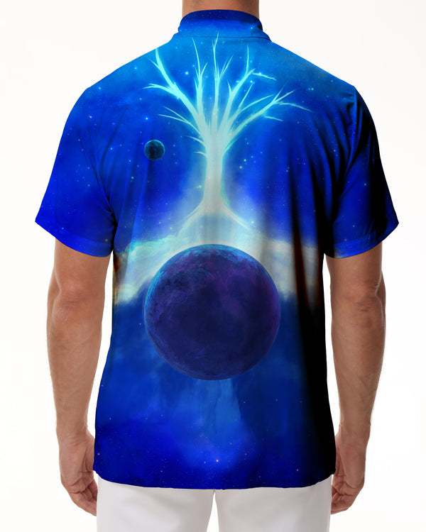 
Fantasy art space nature galaxy mens hawaiian shirt beach cropped shirt summer button down shirt men
                