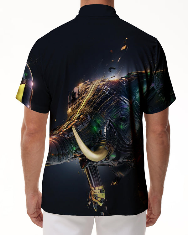 
Cool 3D Printed Pattern African Wildlife Elephant Men's Short Sleeve Regular Style Short Sleeve Shirt Casual Tops
                