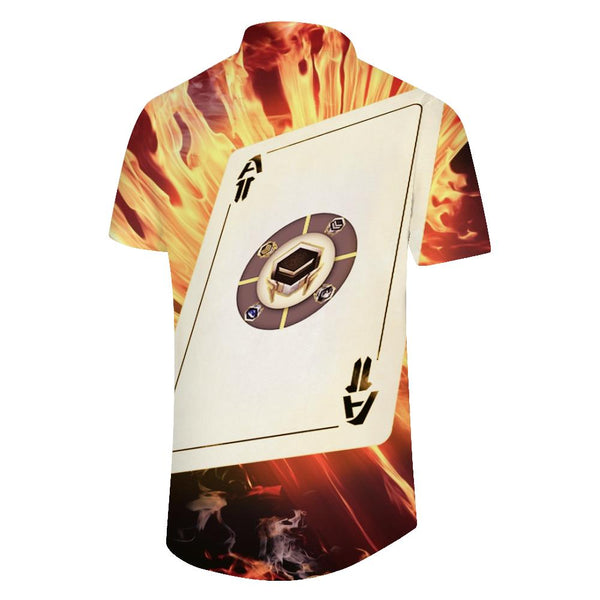 
Poker Flame Short Sleeve Shirt Casual Button Top Tropical Rainforest Short Sleeve Shirt Button Lapel Pocket Short Sleeve Shirt Hawaii
                