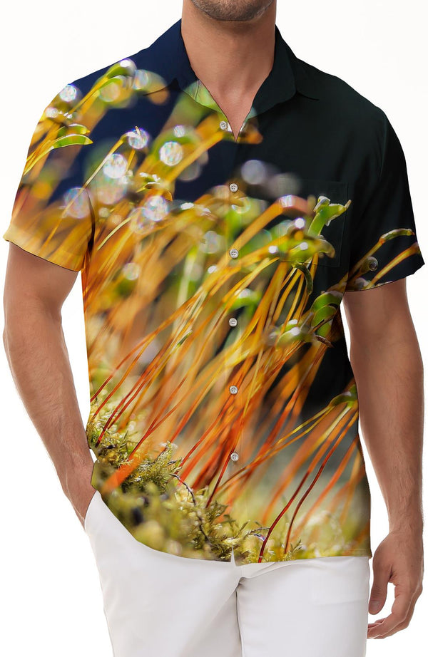 Sprout Plant Hawaiian Beach Shirt Print Casual Button Short Sleeve Cool Tropical Vacation Summer