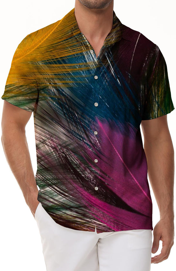Feather colored regular fit button down shirts casual mens button down shirts casual summer beach regular