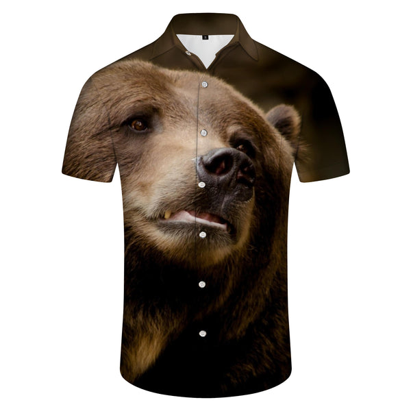 
Animal Bear Men's Hawaiian Shirt Short Sleeve Button Shirt Casual Vacation Ocean Beach Party Style
                