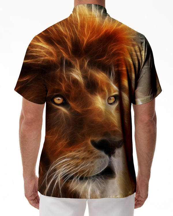
Golden Lion Shirt Animal Shirt 3D Printing Short Sleeve Men's Top Hip Hop Fashion New Summer
                