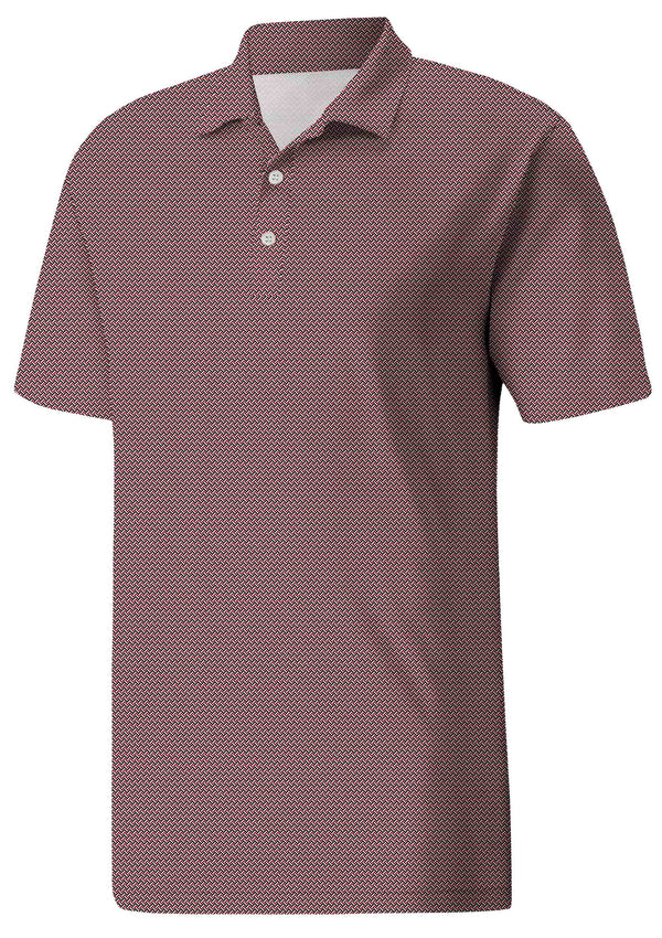 Pure Cotton Micro Print Golf Short-Sleeve Shirt - Natural Feel & Style