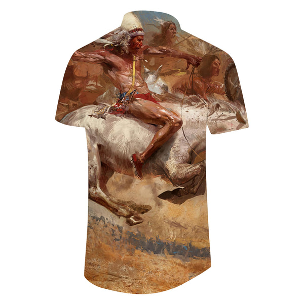 
Art Oil Painting Men's Fashion Hawaiian Shirt Casual 3D Character Printed Shirt Summer Loose Short Sleeve Top Trend Lapel Button Beach Shirt
                