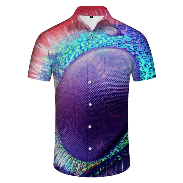 
Abstract Fly Fun Fashion Retro Style Short Sleeve Shirt Men's Short Sleeve Casual Button Shirt Summer Shirt With Pockets
                