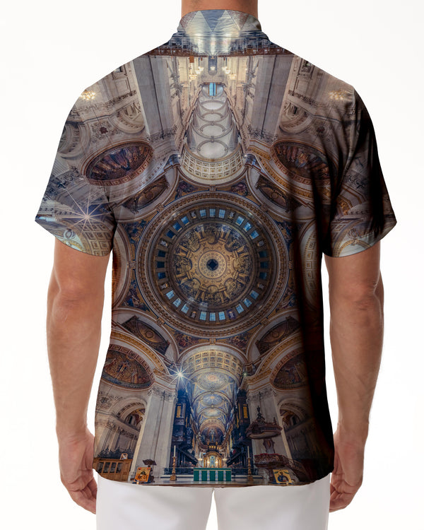
Church ceiling bishop Santa Maria tribute Venice Italy men's shirt quick-drying short sleeve
                