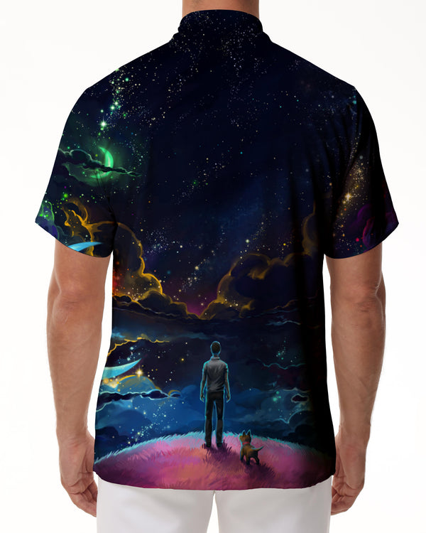 
Art Anime Movie Button Lapel Men's Hawaiian Shirt 3D Printed Short Sleeve Tropical Vacation Beach Shirt
                