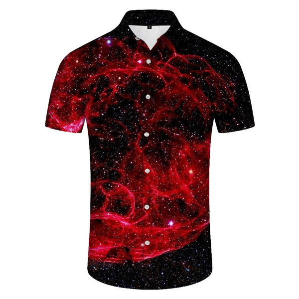 
Art Galaxy Space Casual Men's Street Loose Daily Travel Beach Hawaiian Button Lapel Fashion Pocket Tops
                