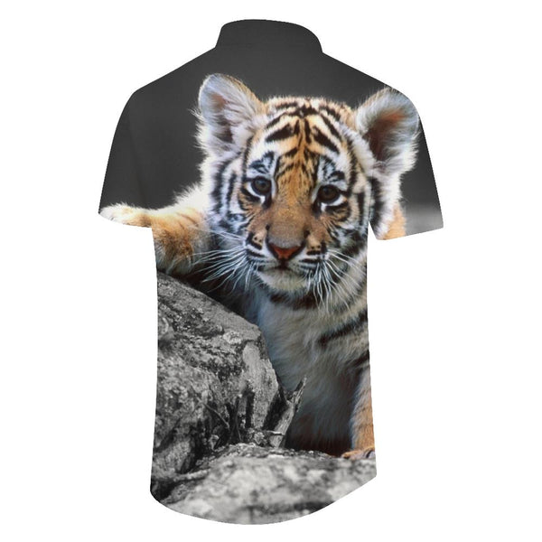 
Big Tiger Cub Mens Hawaiian Shirt Short Sleeve Button Down Summer Beach Shirt Casual Shirt
                