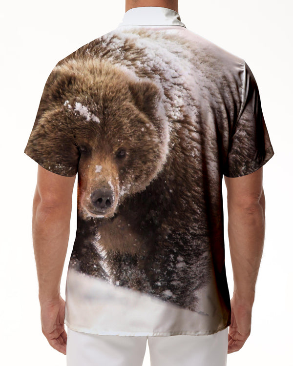 
Big Snow Animal Bear Hawaiian Shirt Short Sleeve Button Shirt Casual Beach Shirt Tops Men
                