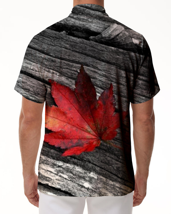 
Maple Leaf Men's Casual Loose Beach Seaside Short Sleeve Shirt Hawaiian Tropical Four Seasons Short Sleeve Shirt Beach Summer Essential
                