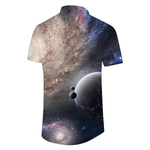 
Universe Fantasy Beautiful Sky Loose Casual Shirt Print Men's Short Sleeve Summer Tops with Pockets Vacation Beach
                