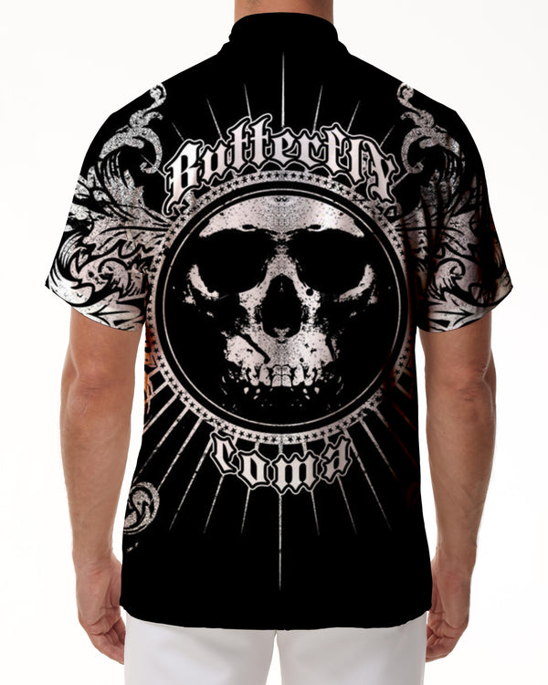 
Special black skull fun cool print short sleeves Hawaiian tropical four seasons fashion trend short sleeves
                