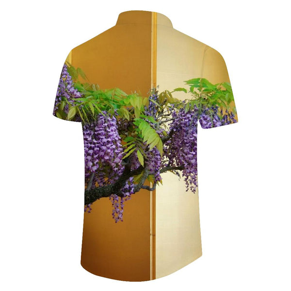 
Wisteria Flower Purple Pattern Men's Short Sleeve Shirt Fashion Hawaiian Shirt Summer Casual Tops
                