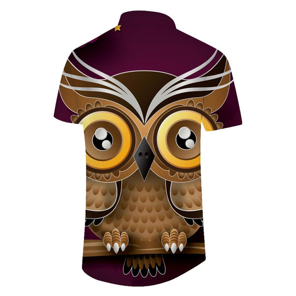 
Animal Cartoon Owl Cute Men's Polyester Shirt Men's Short Sleeve Shirt Button Casual Shirt Loose Tops Vacation
                