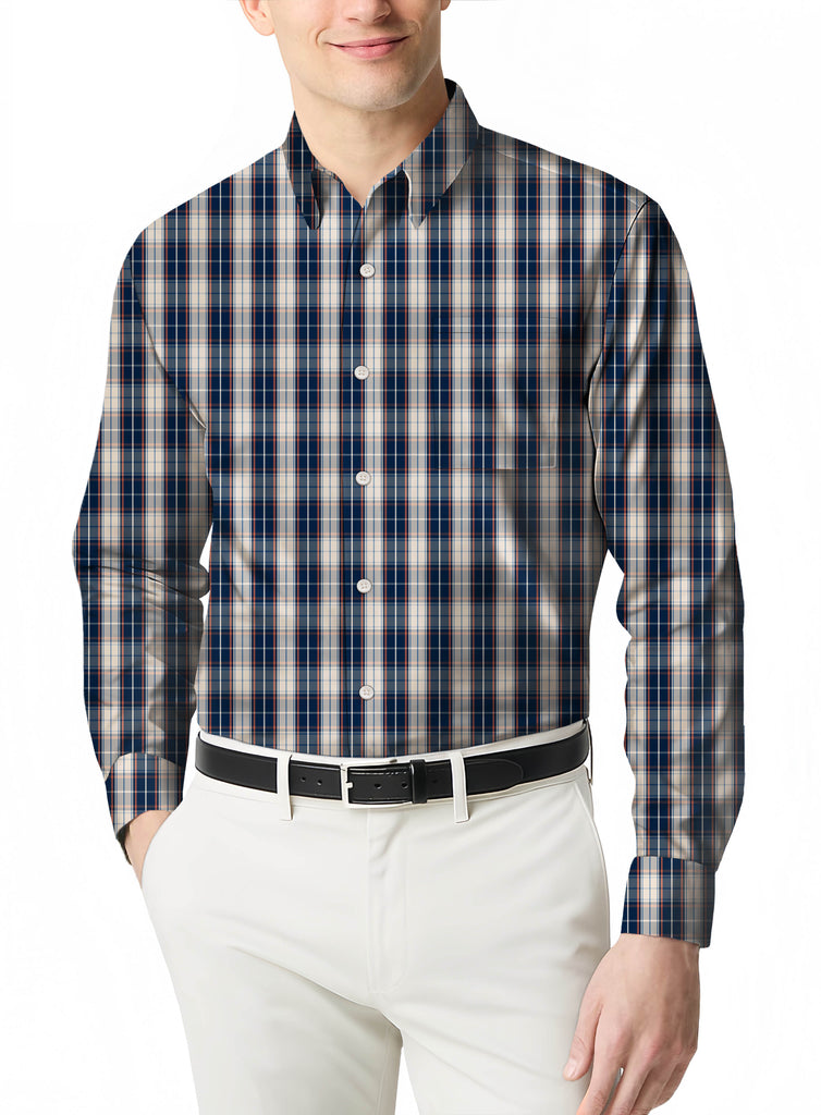 Men's Button-Up Flannel with a Classic Plaid and Slim Fit
