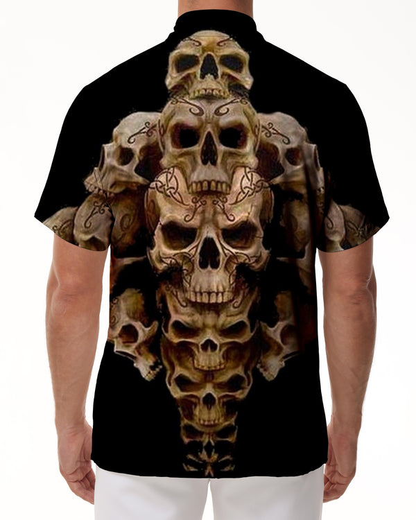 
Military Skull Print Shirt Casual Short Sleeve Loose Short Sleeve Shirt Tropical Outdoor Street Walking Clothes
                