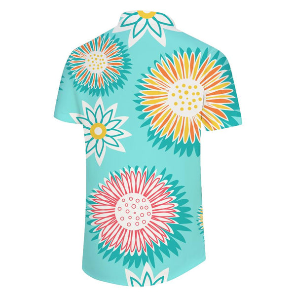 
Daisy Floral Pattern Mens Casual Button Down Hawaiian Shirt Tops Summer Short Sleeve Shirt
                