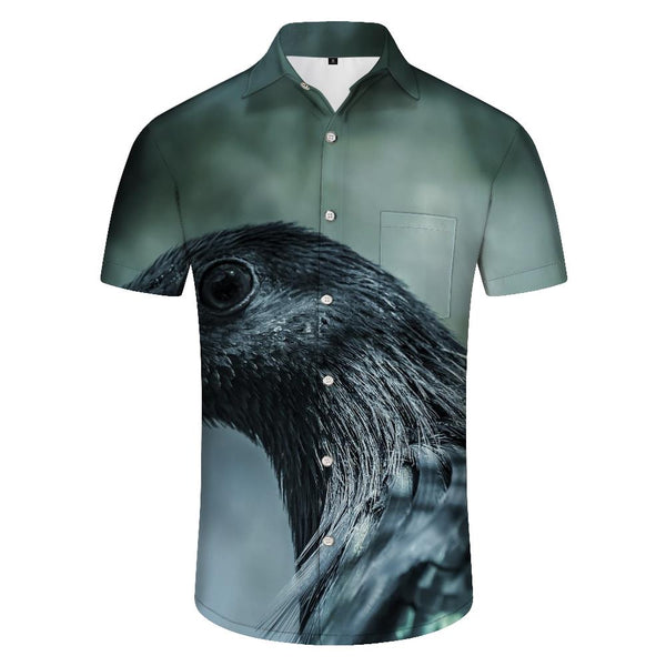 
Raven Men's Hawaiian Shirt Trendy Short Sleeve Hawaiian Tops Casual Summer Beach Shirt Party Holiday
                