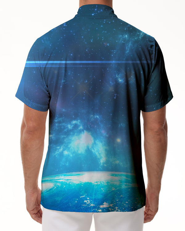 
Blue Universe Men's Street Rap Short Sleeve Casual Shirt Tropical Four Seasons Beach Shirt Hawaii Men's Short Sleeve Starry Sky
                