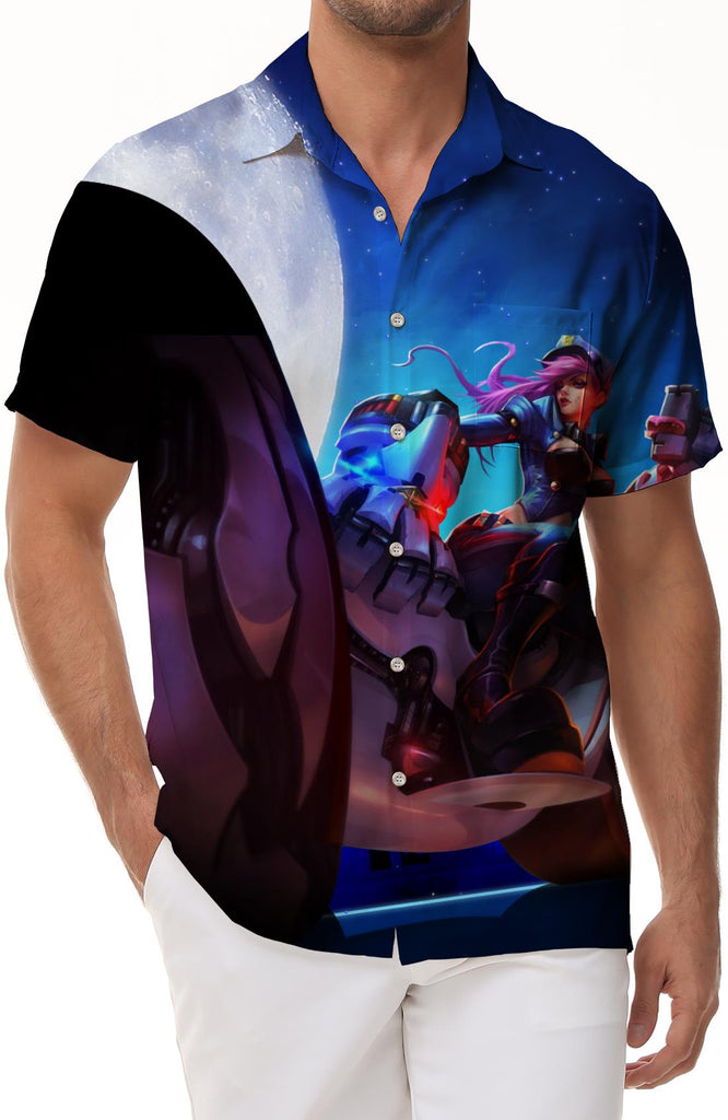 Racing sexy short sleeves retro street motorcycle abstract rap design sense fashion casual daily travel men's casual loose short sleeve shirt Hawaiian tropical