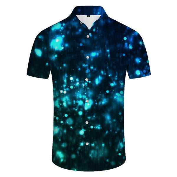 
Fantasy and beautiful fluorescent fashion men's casual button shirt short sleeve fashion shirt summer
                