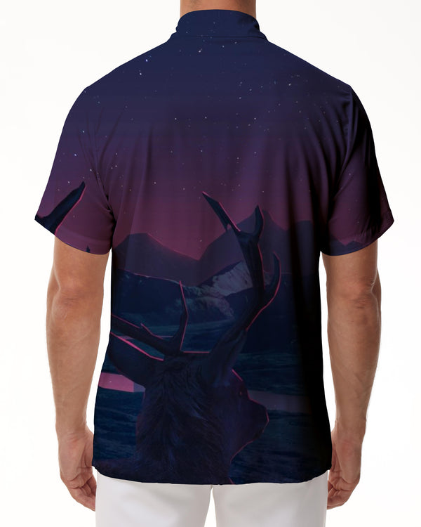 
3D digital printing pattern cool and fashionable Hawaiian short-sleeved shirt button-down lapel men's loose casual daily tops
                