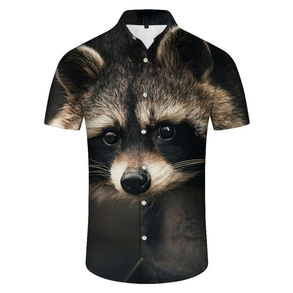 
Funny Raccoon Animal Shirt 3D Animal Print Cute Raccoon Men's Casual Loose Fashion Short Sleeve Shirt Hawaiian
                