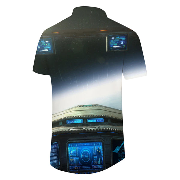 
Airplane Cockpit Men's Shirt Short Sleeve Colorful Button-Up Beach Shirt Tropical Vacation
                