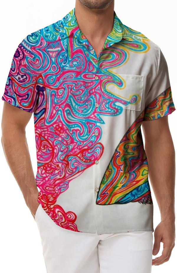 Spray Paint Psychedelic Summer Short Sleeve Shirt Pattern 3D Full Print Hawaiian Shirt Casual Shirt Breathable